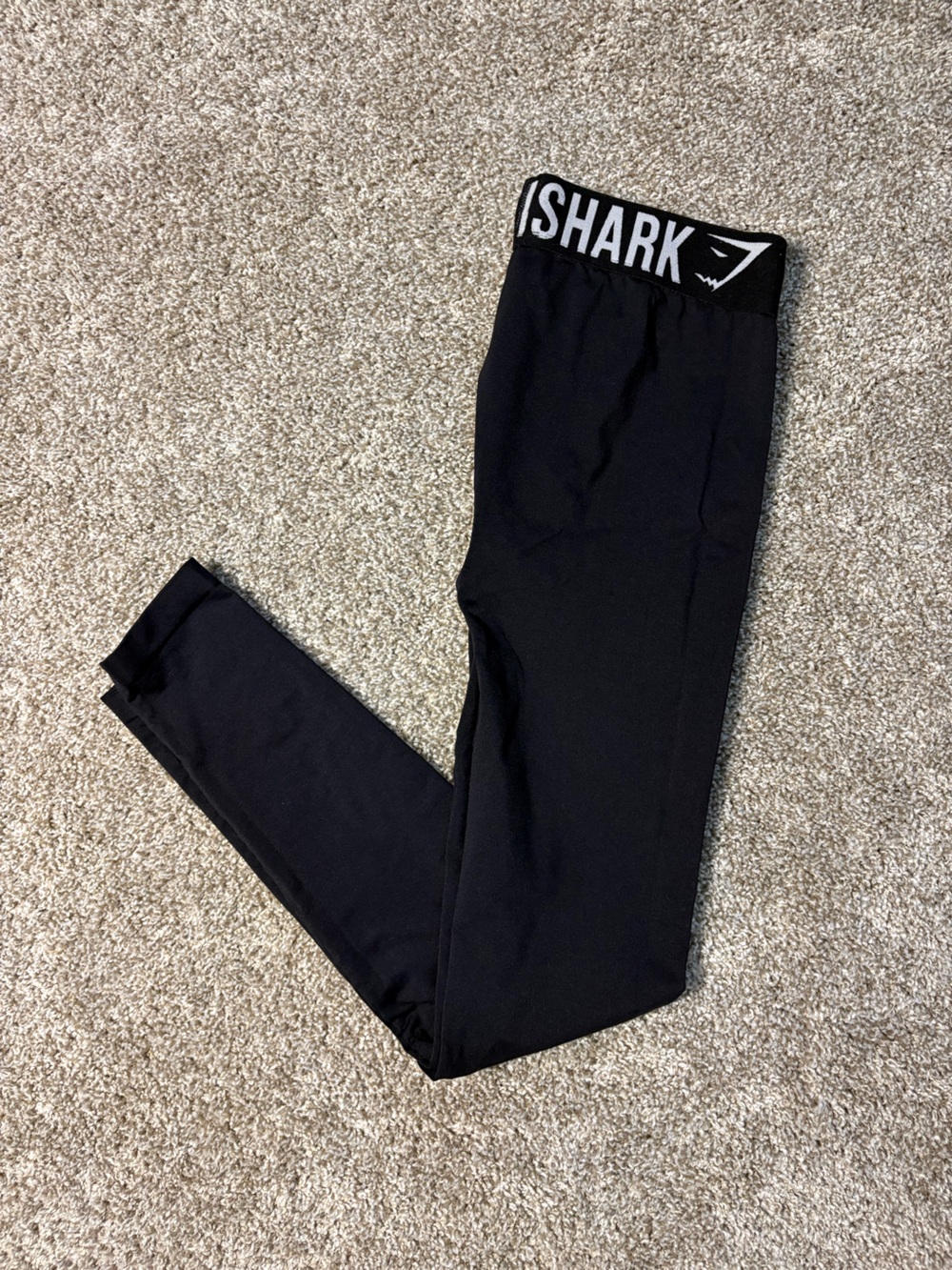 Gymshark Women’s Black Logo Waistband Pull-On Leggings S 27" Inseam